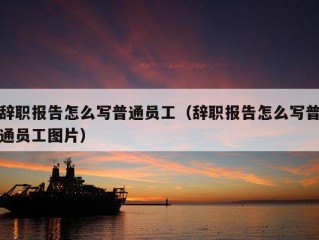 辞职报告怎么写普通员工（辞职报告怎么写普通员工图片）