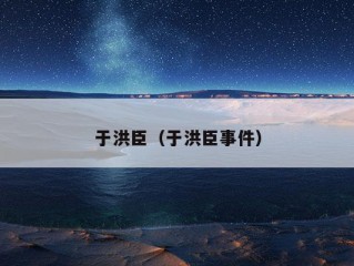 于洪臣（于洪臣事件）