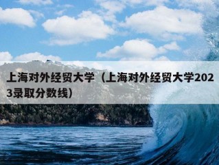 上海对外经贸大学（上海对外经贸大学2023录取分数线）