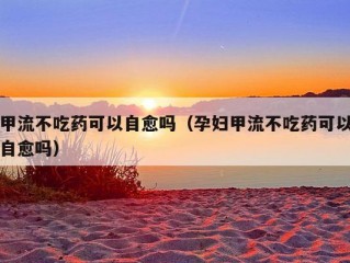 甲流不吃药可以自愈吗（孕妇甲流不吃药可以自愈吗）