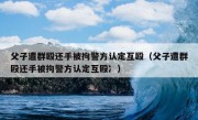 父子遭群殴还手被拘警方认定互殴（父子遭群殴还手被拘警方认定互殴冫）