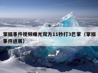 掌掴事件视频曝光双方11秒打3巴掌（掌掴事件进展）