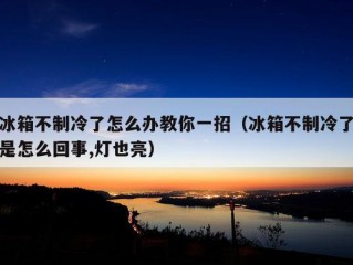 冰箱不制冷了怎么办教你一招（冰箱不制冷了是怎么回事,灯也亮）