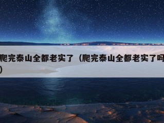 爬完泰山全都老实了（爬完泰山全都老实了吗）