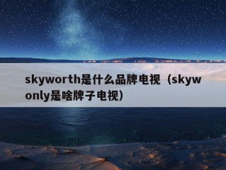 skyworth是什么品牌电视（skywonly是啥牌子电视）