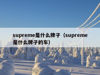 supreme是什么牌子（supreme是什么牌子的车）