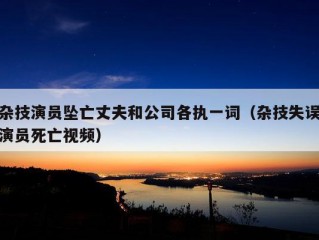 杂技演员坠亡丈夫和公司各执一词（杂技失误演员死亡视频）