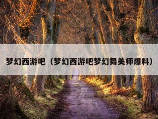 梦幻西游吧（梦幻西游吧梦幻舞美师爆料）