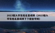 2023输入学生姓名查成绩（2023输入学生姓名查成绩下下载智学网）