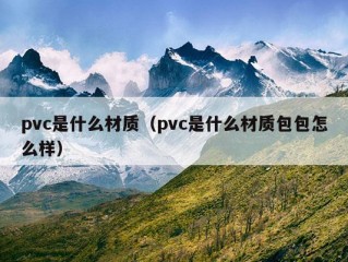 pvc是什么材质（pvc是什么材质包包怎么样）