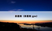 景嘉微（景嘉微 gpu）