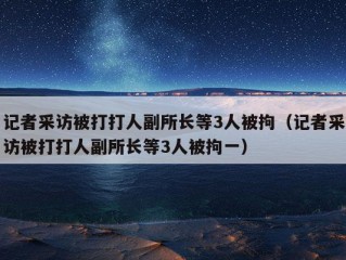 记者采访被打打人副所长等3人被拘（记者采访被打打人副所长等3人被拘一）