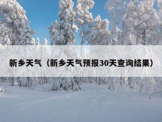 新乡天气（新乡天气预报30天查询结果）