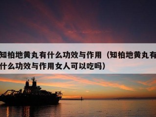 知柏地黄丸有什么功效与作用（知柏地黄丸有什么功效与作用女人可以吃吗）