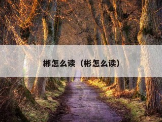 郴怎么读（彬怎么读）