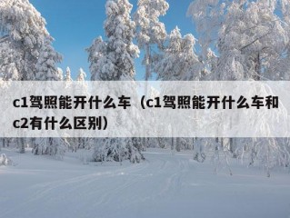 c1驾照能开什么车（c1驾照能开什么车和c2有什么区别）