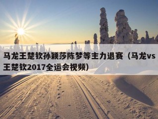 马龙王楚钦孙颖莎陈梦等主力退赛（马龙vs王楚钦2017全运会视频）