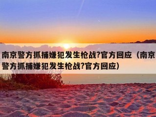 南京警方抓捕嫌犯发生枪战?官方回应（南京警方抓捕嫌犯发生枪战?官方回应）