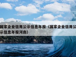 国家企业信用公示信息年报（国家企业信用公示信息年报河南）