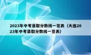 2023年中考录取分数线一览表（大连2023年中考录取分数线一览表）