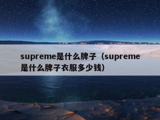 supreme是什么牌子（supreme是什么牌子衣服多少钱）