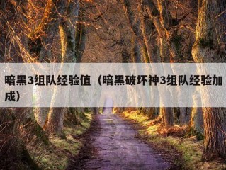 暗黑3组队经验值（暗黑破坏神3组队经验加成）