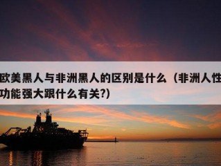 欧美黑人与非洲黑人的区别是什么（非洲人性功能强大跟什么有关?）