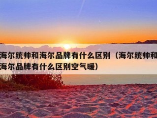 海尔统帅和海尔品牌有什么区别（海尔统帅和海尔品牌有什么区别空气暖）