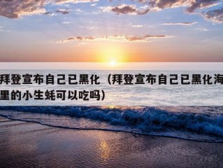 拜登宣布自己已黑化（拜登宣布自己已黑化海里的小生蚝可以吃吗）