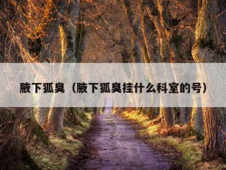 腋下狐臭（腋下狐臭挂什么科室的号）