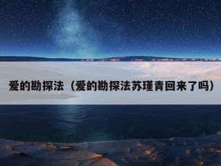 爱的勘探法（爱的勘探法苏瑾青回来了吗）