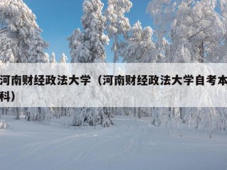 河南财经政法大学（河南财经政法大学自考本科）