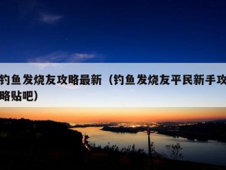 钓鱼发烧友攻略最新（钓鱼发烧友平民新手攻略贴吧）